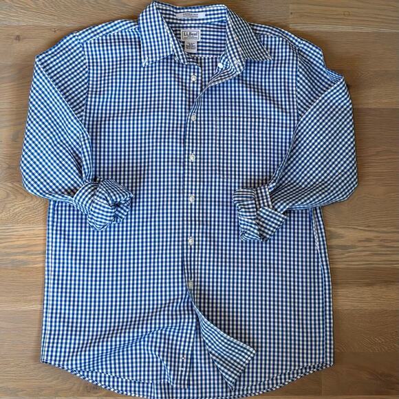 NWOT LL Bean Wrinkle Free Button Down Slightly Fitted Dress Shirt Mens 16/35 - Picture 1 of 7